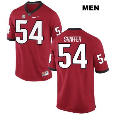Men's Georgia Bulldogs NCAA #54 Justin Shaffer Nike Stitched Red Authentic College Football Jersey JGG8654TW